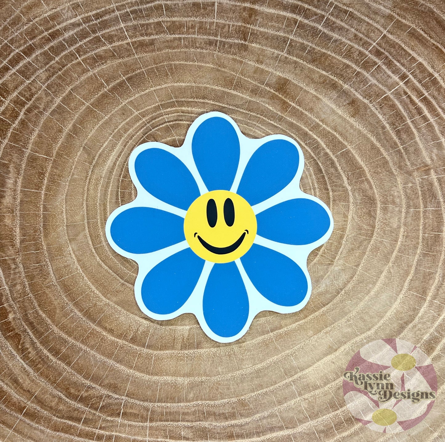 Hippie Smile Flower Sticker (choose your color)