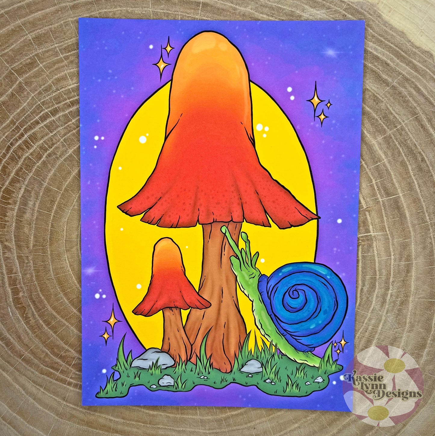 Mushroom & Snail Print