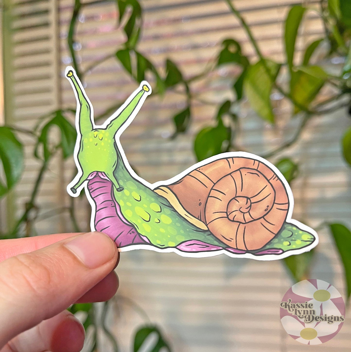 Snail Sticker: Brown & Green