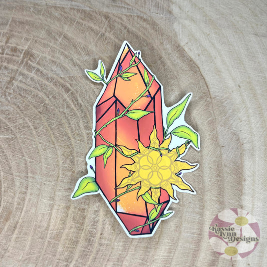 Crystal Sticker: Orange with Sun