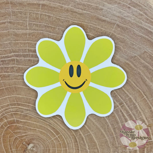 Hippie Smile Flower Sticker (choose your color)