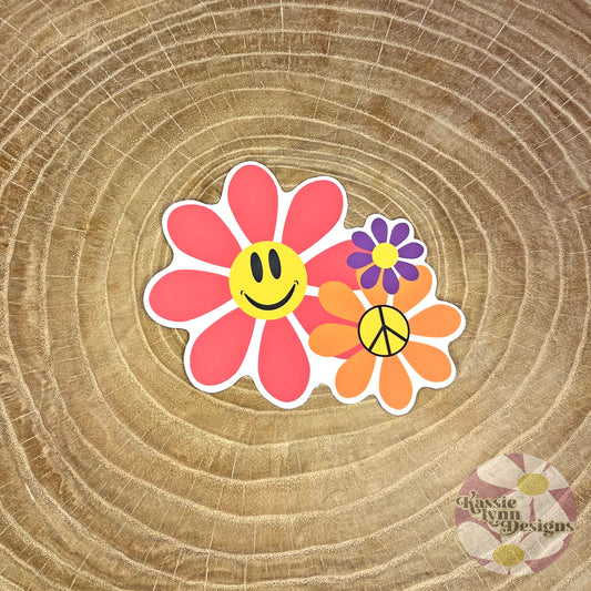 Hippie Flower Cluster Sticker