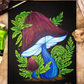 Mushroom & Fern Original Canvas Painting