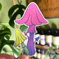 Mushroom Sticker: Pink, Purple & Green