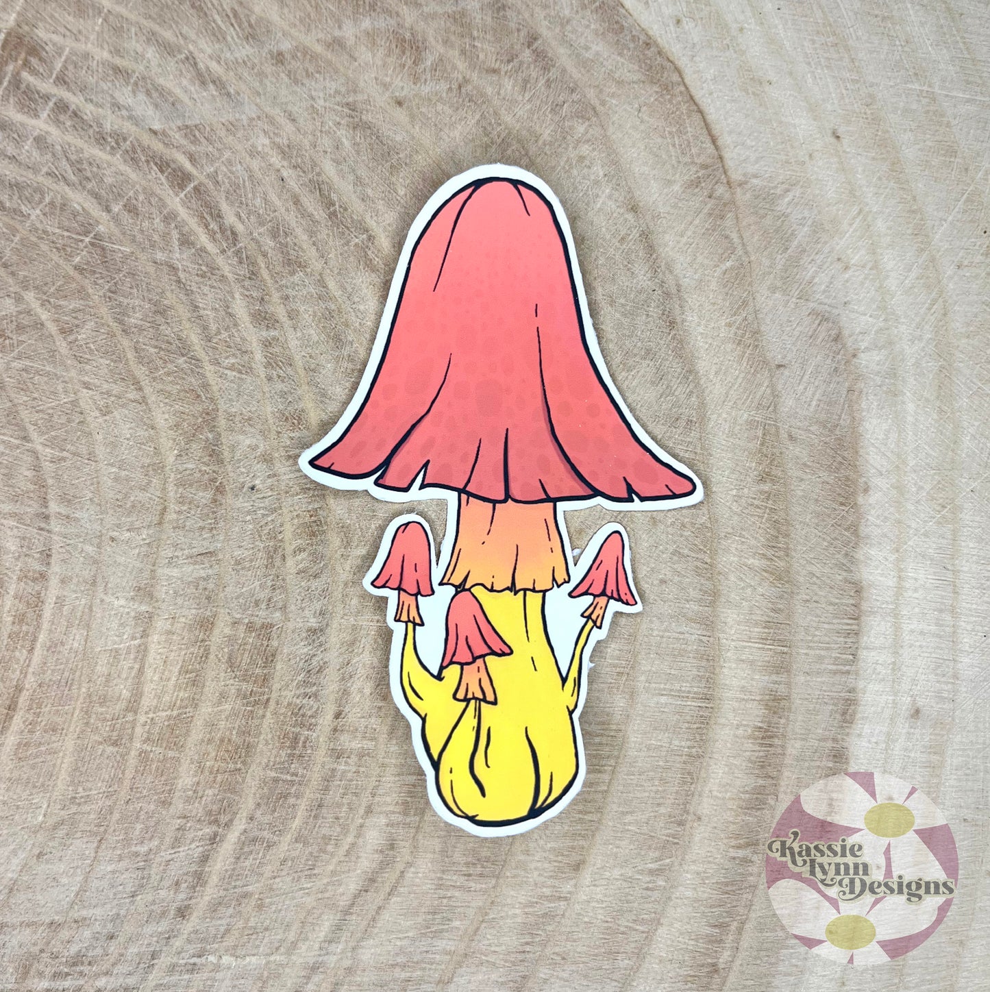 Mushroom Sticker: Red, Orange & Yellow