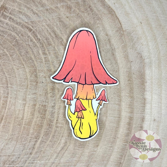 Mushroom Sticker: Red, Orange & Yellow