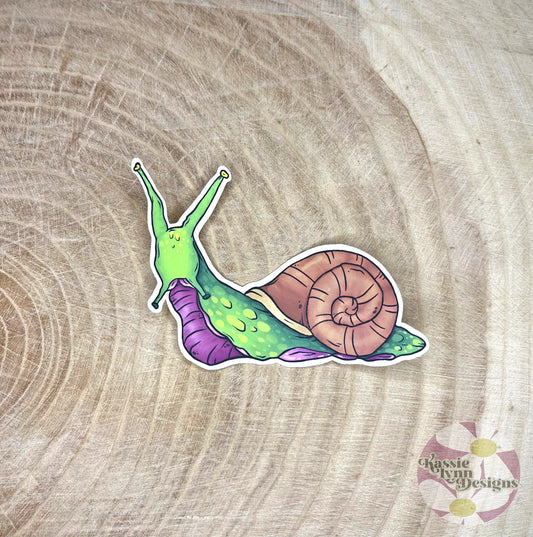 Snail Sticker: Brown & Green